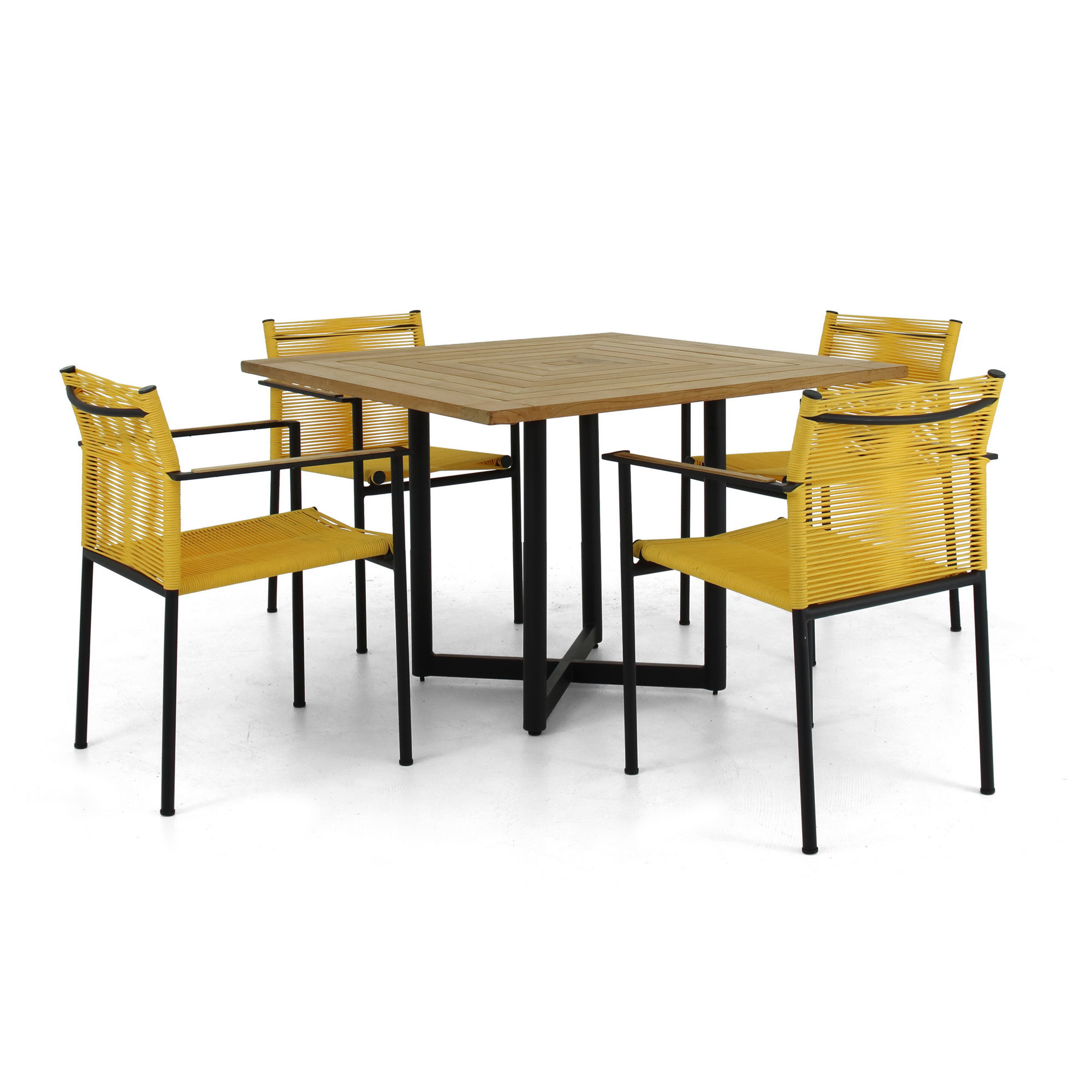 Woodbridge Square 4 - Person Outdoor Dining Set, Yellow