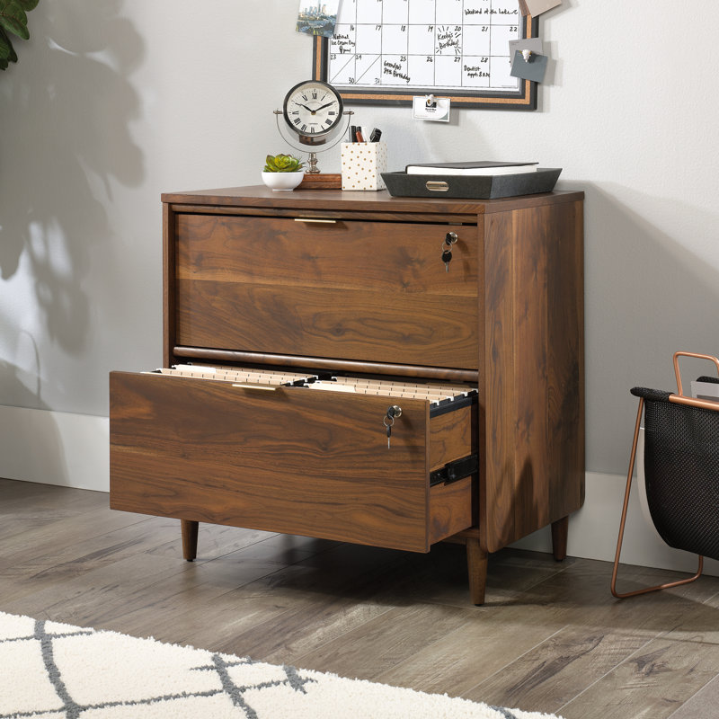 Gerrod 29.53'' Wide 2 -Drawer File Cabinet, Grand Walnut
