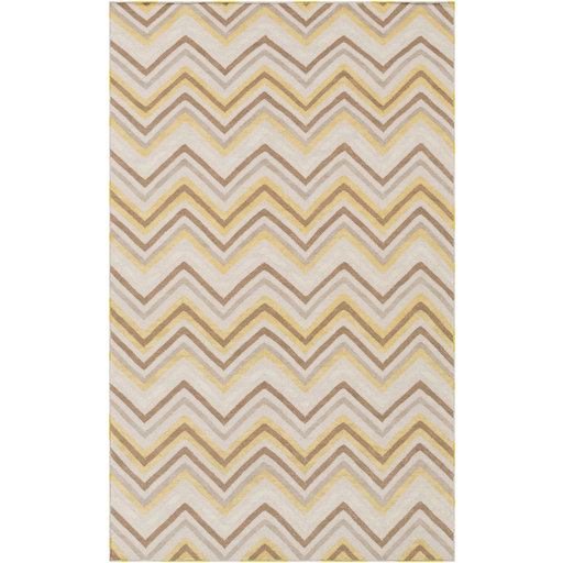 Marion Beige/Brown/Yellow Chevron Area, Rectangle 3'6" x 5'6"