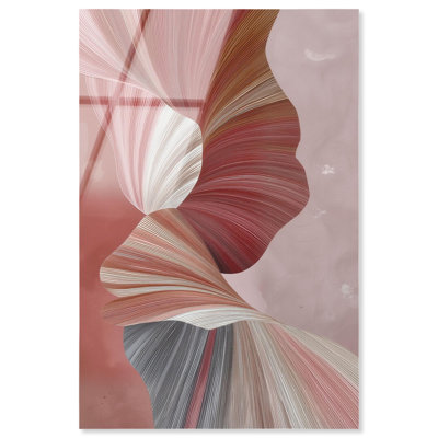 «Blush Ribbons I», reproduction murale imprimée en acrylique Boho Gold par Art Remedy, prête à être suspendue, 10 x 15