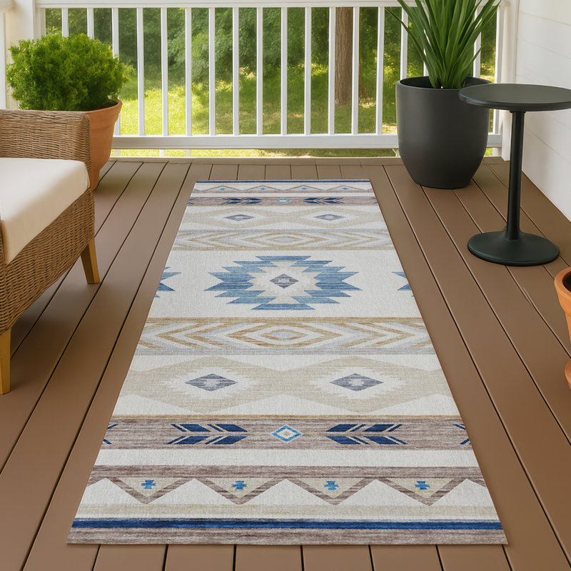 Mentzer Southwestern Machine Woven Area Rug, Runner 2'3" x 7'6"