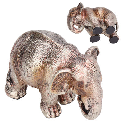 Elephant Statue Synthetic Resin Retro Style Exquisite Workmanship Elegant Cute Decoration FigurineType B