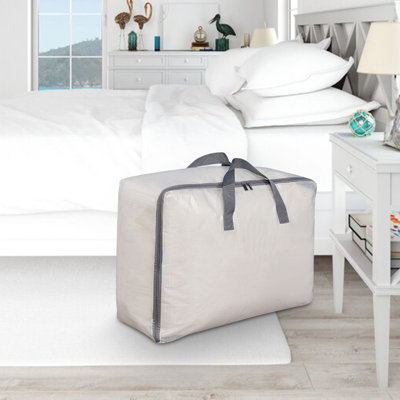 Transparent Quilt Storage Bag-packing Bag-moving Thickened Sorting Bag- Mesh Clip Cloth- Large Capacity Luggage Bag
