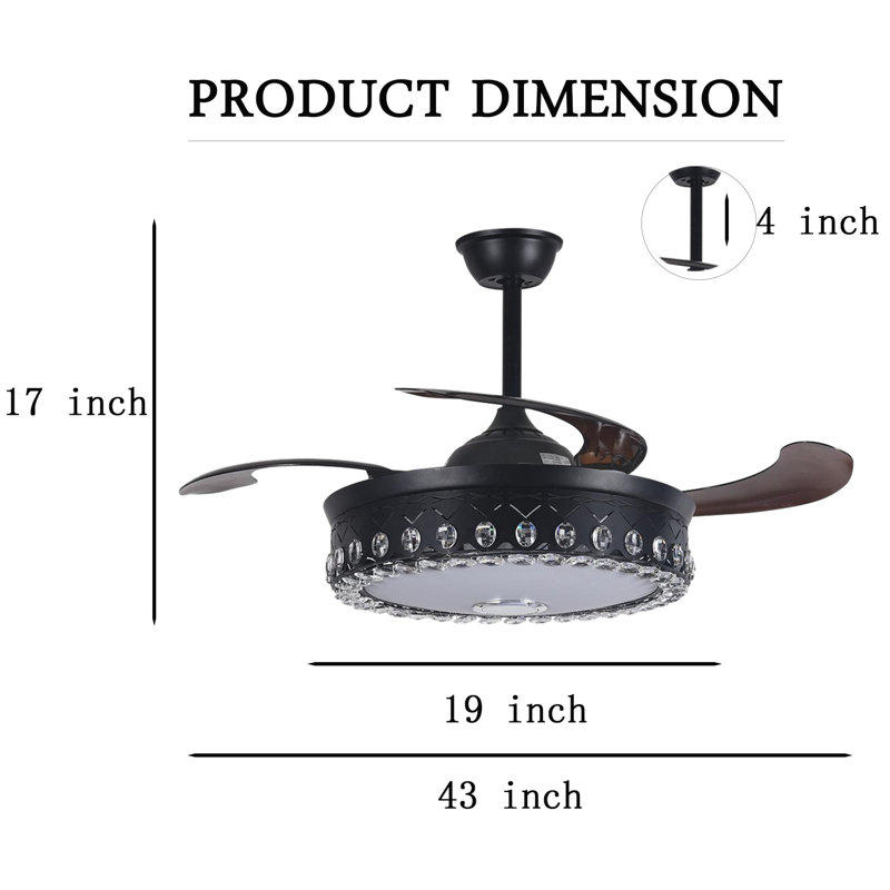 Ventilateur de plafond 43 po avec lumières DEL Grogin
