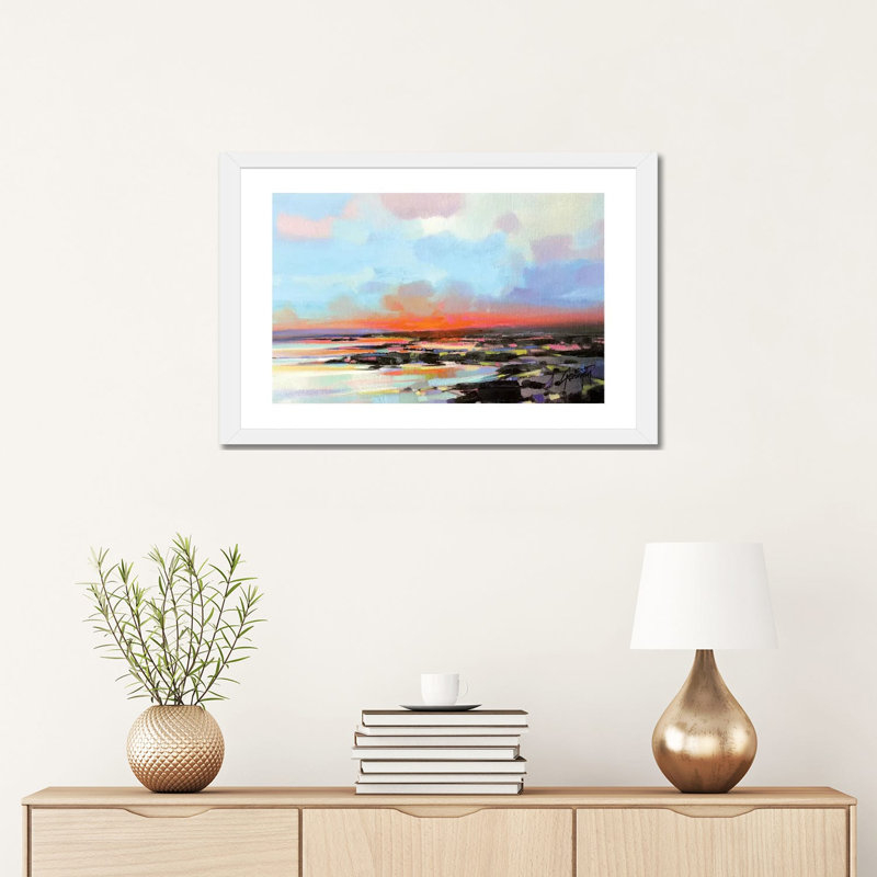 Arran Rocks par Scott Naismith - reproduction d'art, Blanc, H 16 po x l 24 po x P 1 po, Papier encadré blanc