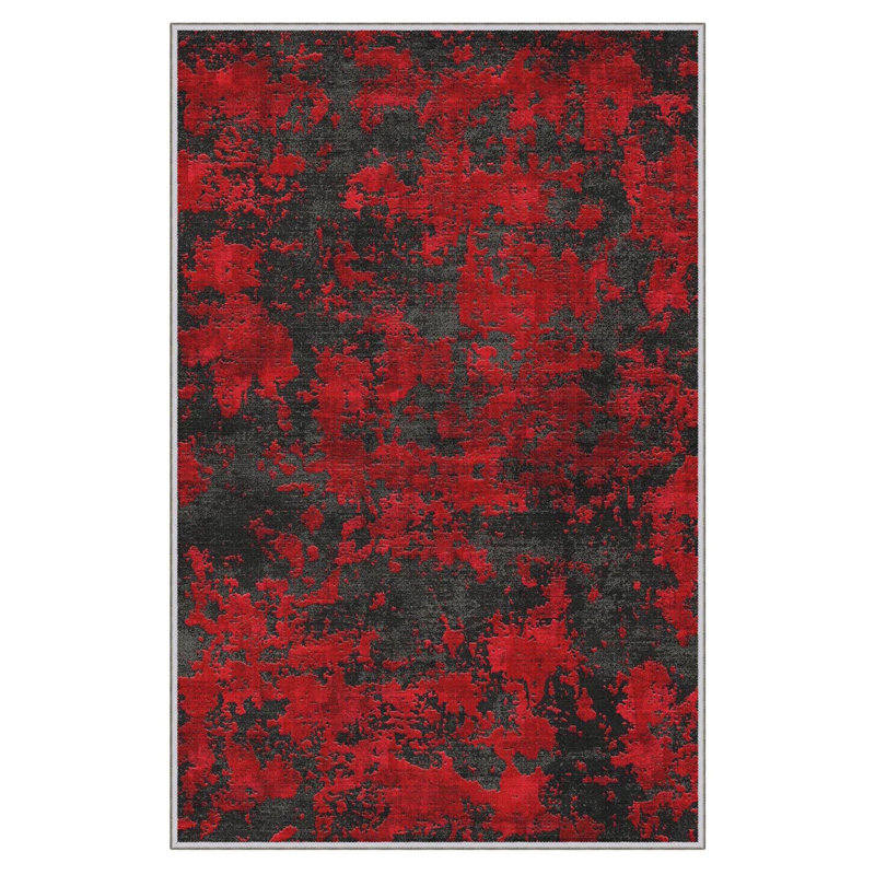 Premium Woven Area Rug, 5.9 x 9.2 Feet | 100% Polyester, 650 g/m² | Antibacterial, Non-Slip PVC Dot Underside, 0.3 in Pile Height | Machine Washable, 3D Digital Printing | Perfect for Living Room & Bedroom Decor
