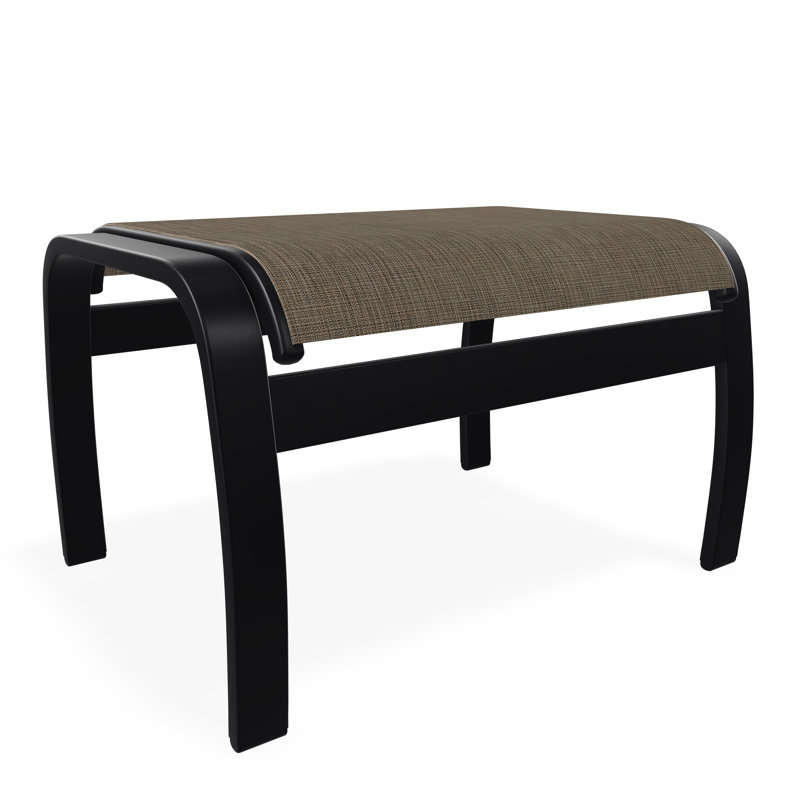 Repose-pieds Belle Isle, Noir, Toile Sunbrella® beige chiné