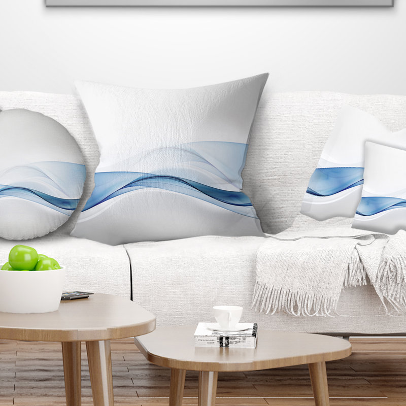 Vague 3D d'éclaboussure d'eau - coussin imprimé abstrait, 18 po x 18 po, Coussin décoratif