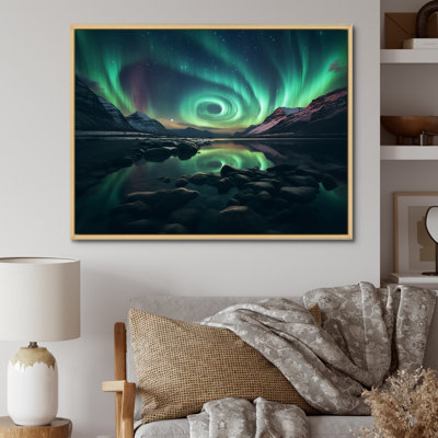 «Ethereal Northern Lights Water Reflections I», reproduction d'art sur toile