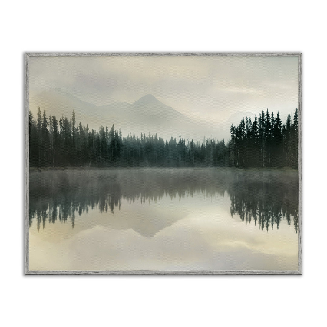 Foggy Lake Forest Landscape Soft Nature Water Reflection by Danita Delimont - Photograph Stupell Industries Frame