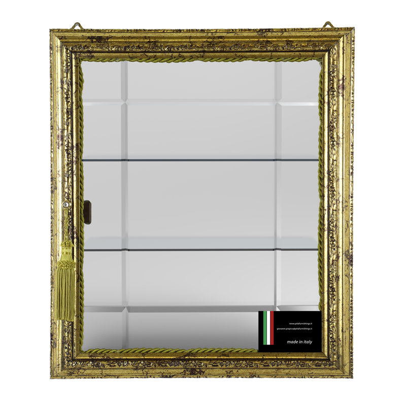 Vitrine murale Constance, Or patiné