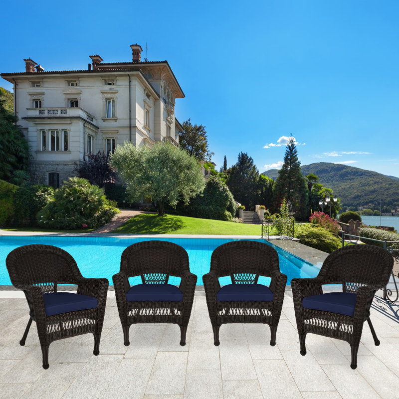 Outdoor Lounge Chair, Midnight Blue, Espresso