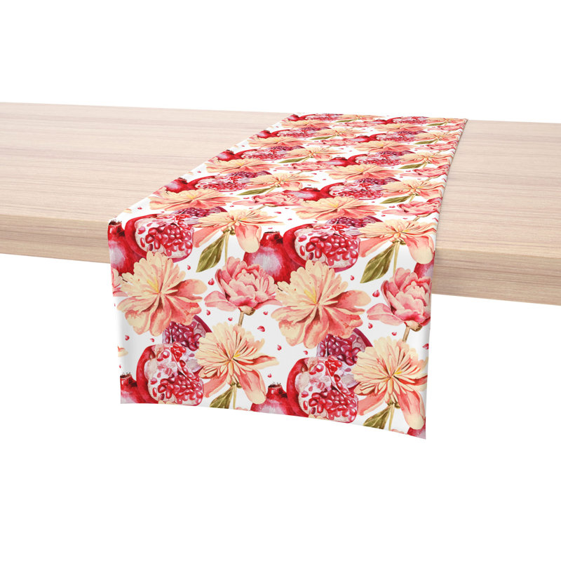 Floral 189 Cotton Table Runners, 90" x 16"