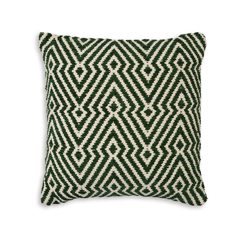 Ensemble de 4 coussins décoratifs Digy 19 po, motif de clés tissées à la main, noir et blanc