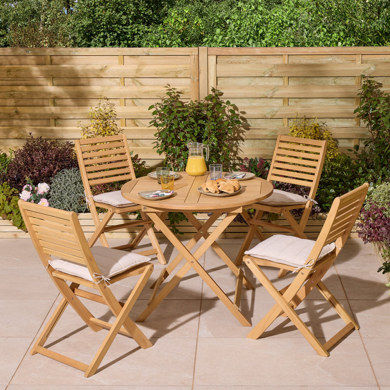 Rowlinson Ashdown Folding 4 Seat Dining Set with Cushions
