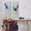 «Flying Cranes Abstract Birds Expressive Blue Animal Flight», ensemble de 2 impressions-104597451-104597450
