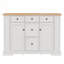 Buffet 51,2 "avec 5 tiroirs, 2 armoires et prise de courant