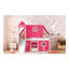 Lit mezzanine double avec tente et tour Slide - Rose-1488359185-1488359187