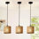 Luminaire suspendu en bois brun clair