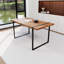 Table de salle à manger, table rectangulaire avec pieds en métal pour la maison, le salon et la cuisine