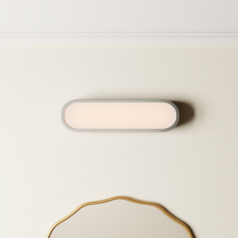 Lamaria Dimmable LED Bath Bar, White/Satin Nickel