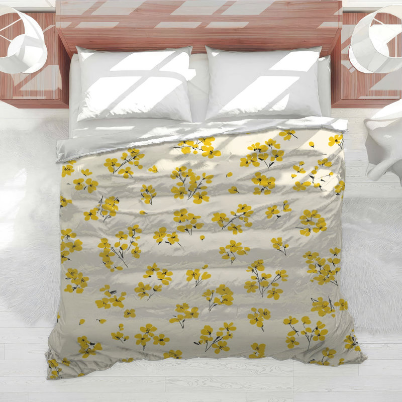 Édredon floral avec fleurs, Grand lit