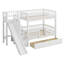 Lit superposé simple au-dessus de simple - Escalier de rangement, glissade pour enfants et 2 tiroirs-478320899