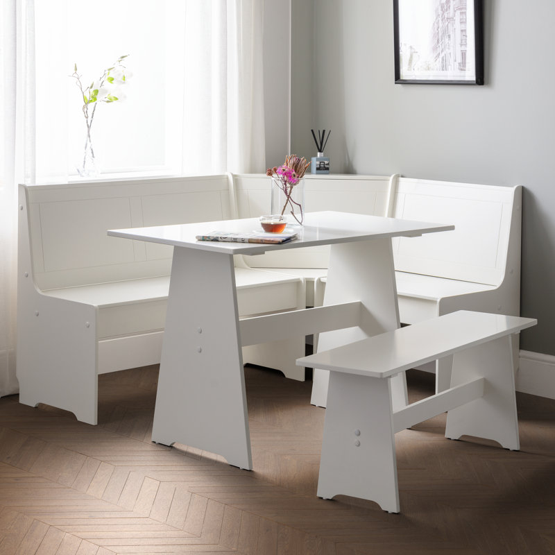 Coin-repas de coin pour 5 personnes avec rangement caché Lief, Blanc