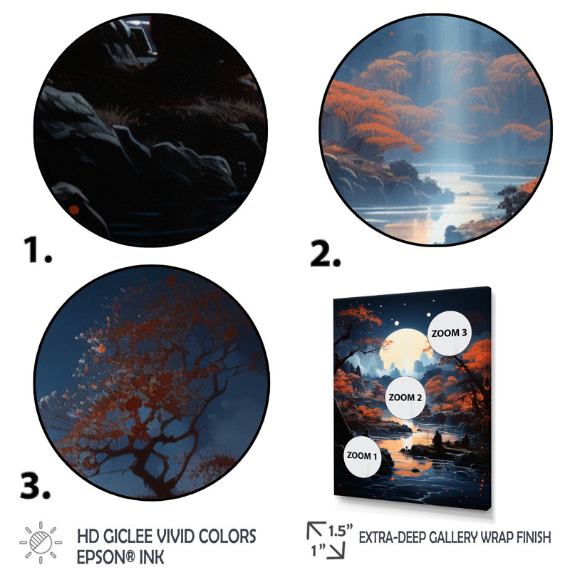 Labraya Japon Art Tsukimi Moon I - impression, Cadre photo noir, H 20 po x l 12 po x P 1 po