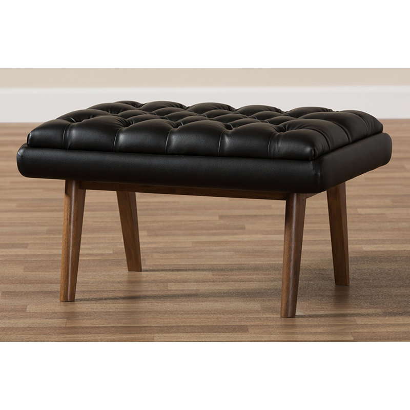 Repose-pieds Devoe, Noir, cuir
