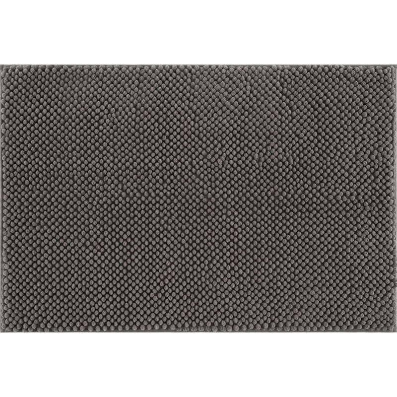 Efrin Microfiber Bath Mat, Gray, 24" W x 36" L
