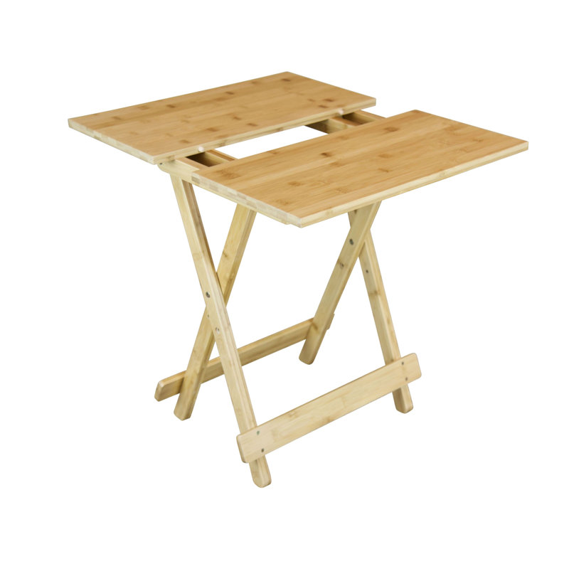 Table pliante en bambou massif, Naturel