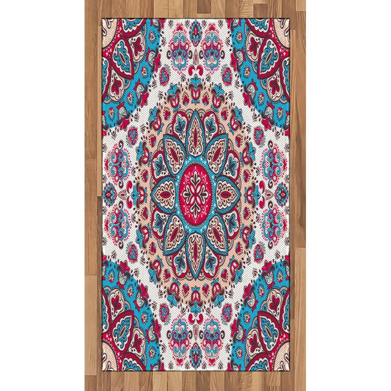 Ethnic High Density Long Fiber Poly Threads Decorative Area Rug Carpet, Rectangle 2'7" x 5'