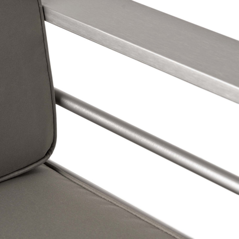 CHAISE CLUB CAPE CORAL MP1, Coussin kaki / structure argentée