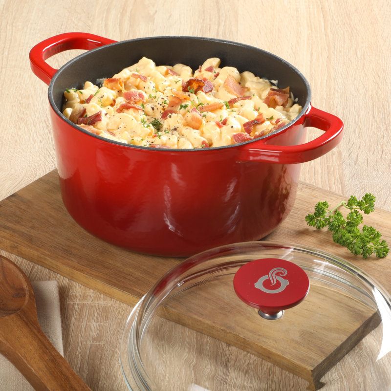 Faitout rond en fonte avec couvercle en borasilicate de 3 pintes Crock Pot Artisan