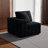 Boneless Abdou 35.4" Compression Corner Sofa, Corduroy Cloud Couch, Black