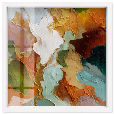 «Earthen Flow I», art mural Boho par taupe par Art Remedy, cadre blanc, 13 x 13