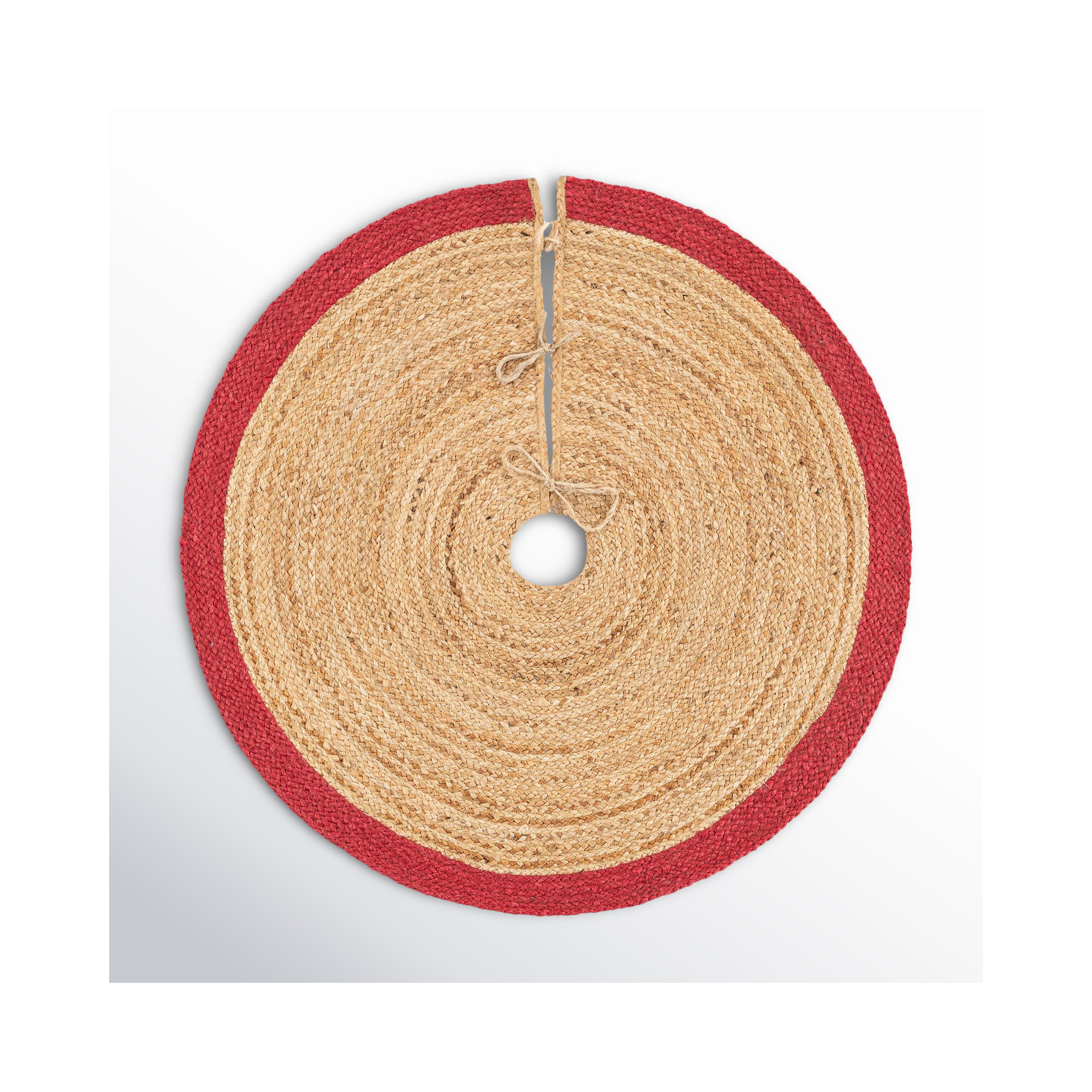 Burlap Tree Skirt, Beige, Round 3'1"