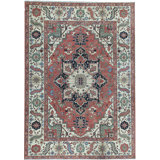 One-of-a-Kind Hand-Knotted High-Quality Red/Green/Black/Blue Area Rug