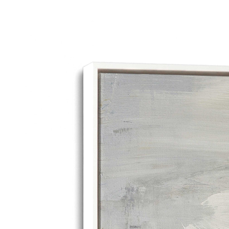 Waves of Neutral Energy Set of 2 Canvas Prints in a Black Frame, 48" x 32", Cadre flottant en chrome poli