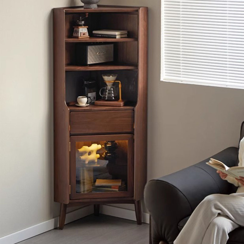 Nut-Brown Solid Wood Corner cabinet