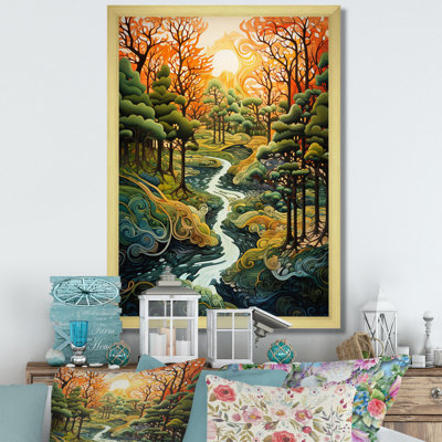 «Forest Daydream Little River The Sunset Forest I», reproduction sur toile