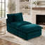 Canapé d'angle modulaire Allure, bleu sans accoudoirs, 1 place avec pouf, chenille pour salon