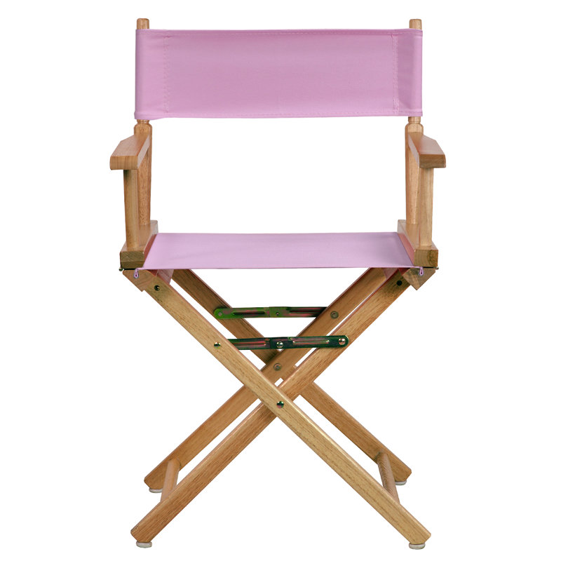 Chaise de réalisateur pliante 18 po, Naturel, Rose