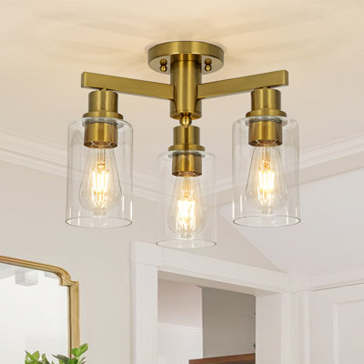 Plafonnier semi-encastré 3 lumières Spoutnik