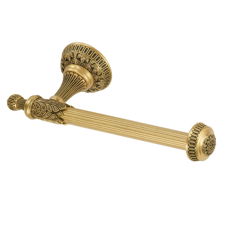 HAMPTON CRYSTALIZED TISSUE BAR RIGHT; DECORATED WITH LIGHT COLORADO TOPAZ SWAROVSKI CRYSTALS; FLORENTINE GOLD FINISH