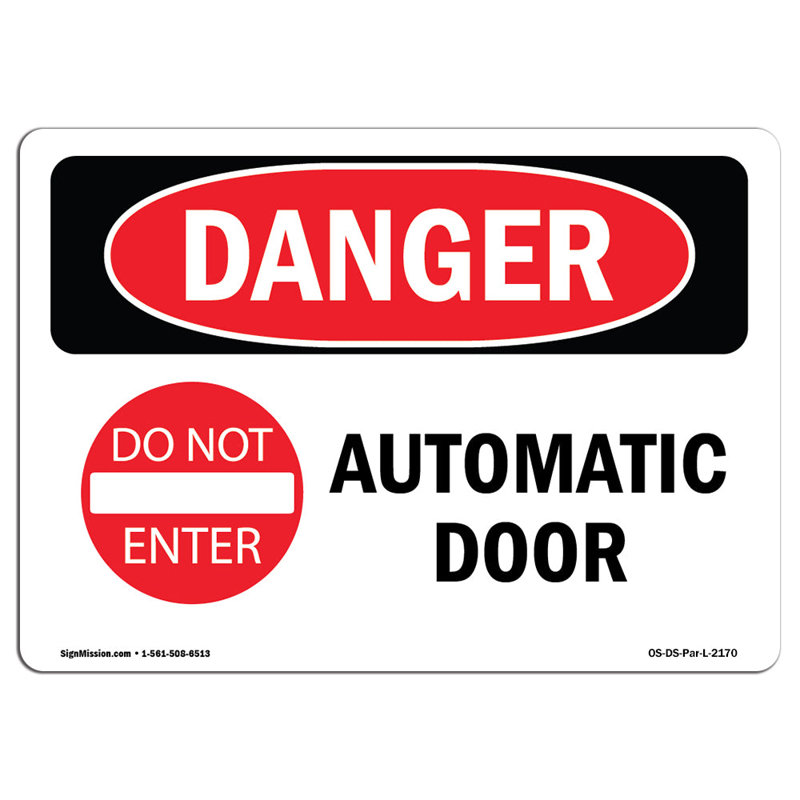 Plaque de porte automatique en aluminium 12 x 18, H 12 po x l 18 po x P 0,1 po