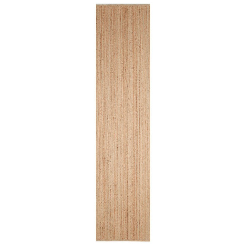 Flatweave Tencel Geometric Area Rug, Runner 2'6" x 8', Brown
