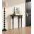 39.37" Black Half Moon Solid Wood Console Table-366965231