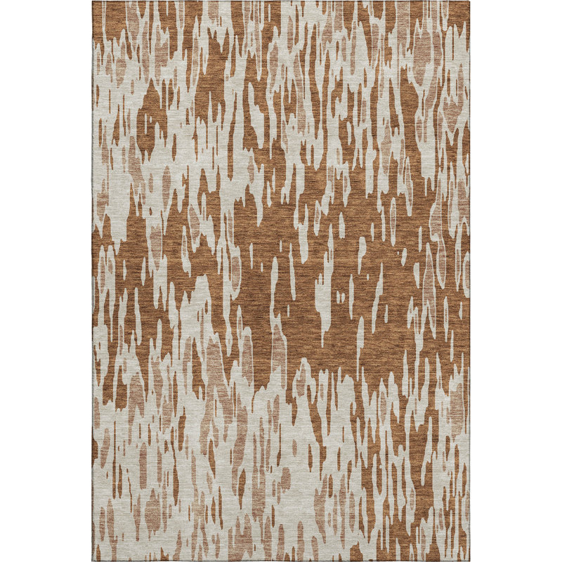 Premium Machine Washable Prisco Paprika Rug, Rectangle 5' x 7'6"
